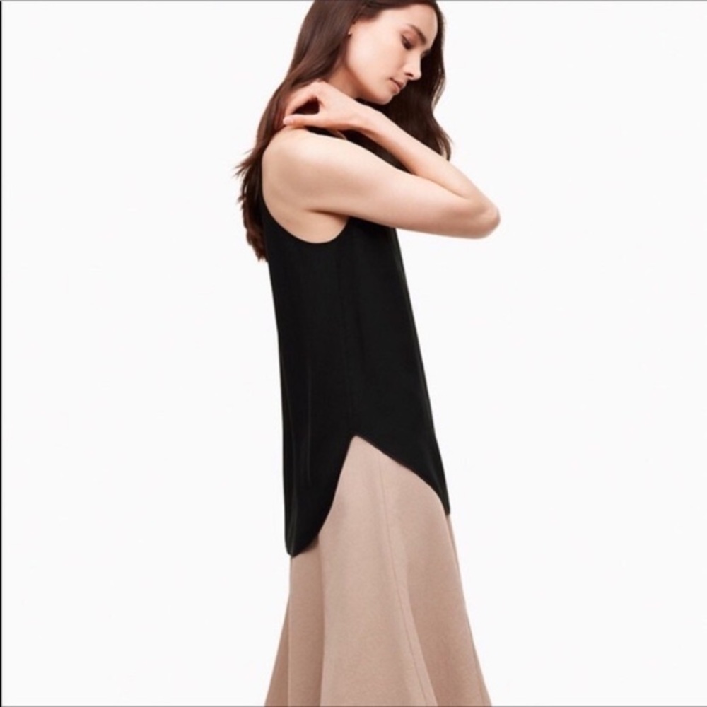 Aritzia Wilfred sz Small Black Tank Tunic Dress with Zip-Up Back